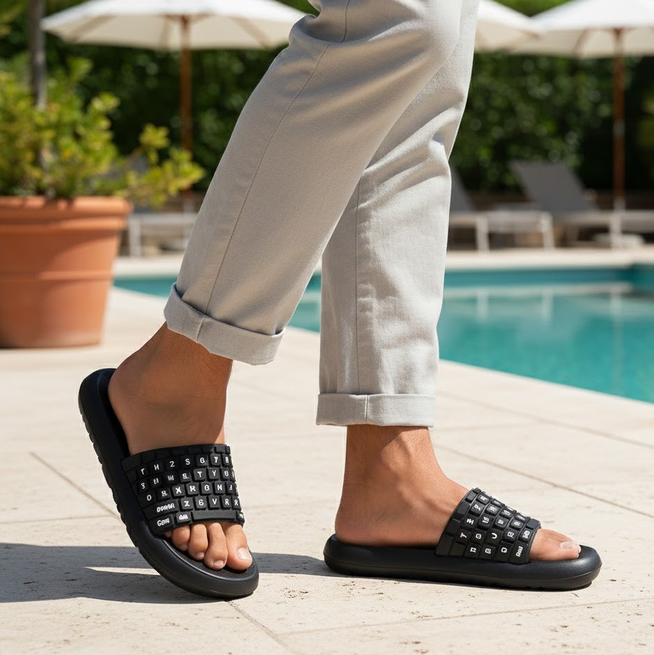 خرید آنلاین دمپایی مردانه نگاران مدل کیبورد کد 01